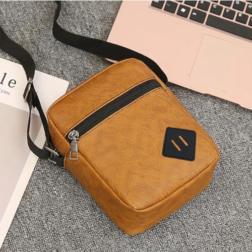 Vegan Leather Messenger Bag Shoulder Bag | Sling Cross Body Travel Bag - Image 2