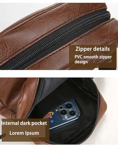 Vegan Leather Messenger Bag Shoulder Bag | Sling Cross Body Travel Bag - Image 3