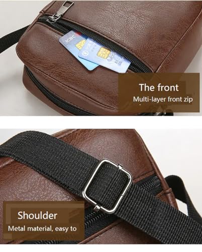 Vegan Leather Messenger Bag Shoulder Bag | Sling Cross Body Travel Bag - Image 4