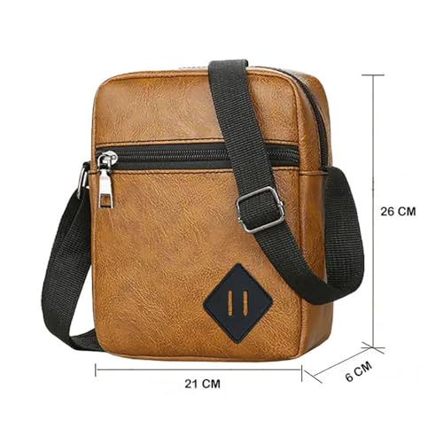 Vegan Leather Messenger Bag Shoulder Bag | Sling Cross Body Travel Bag - Image 6