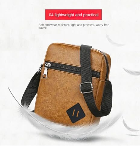 Vegan Leather Messenger Bag Shoulder Bag | Sling Cross Body Travel Bag - Image 7