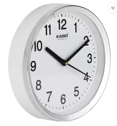 Kadio Analog 20 cm X 20 cm Wall Clock (White, with Glass, Standard) - Image 6