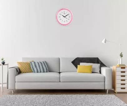 Kadio Analog 20 cm X 20 cm Wall Clock (Pink with Glass, Standard) - Image 5