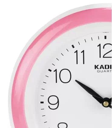 Kadio Analog 20 cm X 20 cm Wall Clock (Pink with Glass, Standard) - Image 6