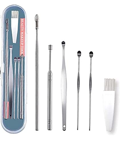 Ear Wax Cleaner Resuable Ear Cleaner Earpick Tool Set with Storage Box Ear Wax Remover Tool Kit with Ear Curet