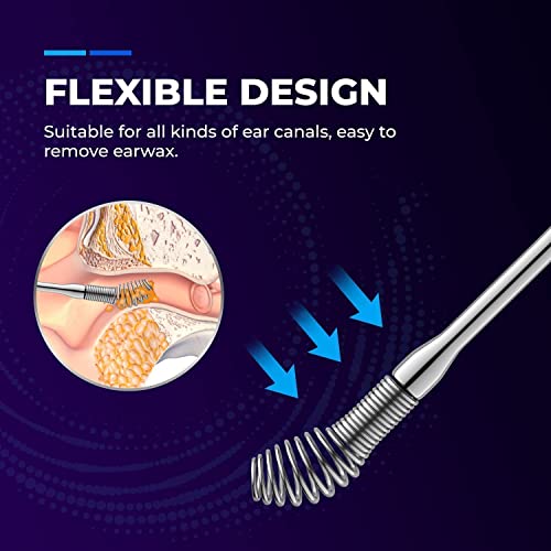 Ear Wax Cleaner Resuable Ear Cleaner Earpick Tool Set with Storage Box Ear Wax Remover Tool Kit with Ear Curet - Image 5