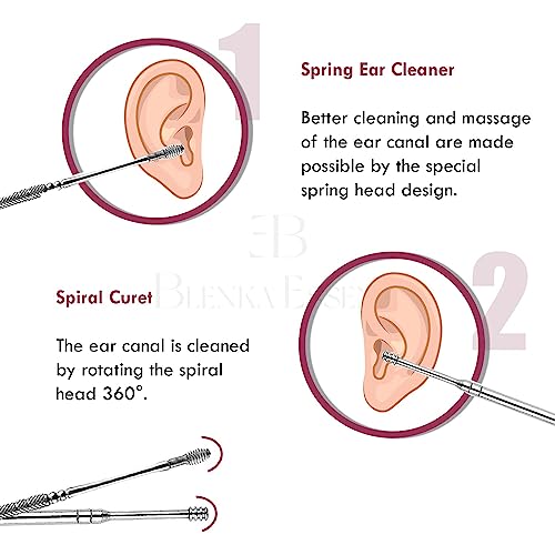 Ear Wax Cleaner Resuable Ear Cleaner Earpick Tool Set with Storage Box Ear Wax Remover Tool Kit with Ear Curet - Image 6