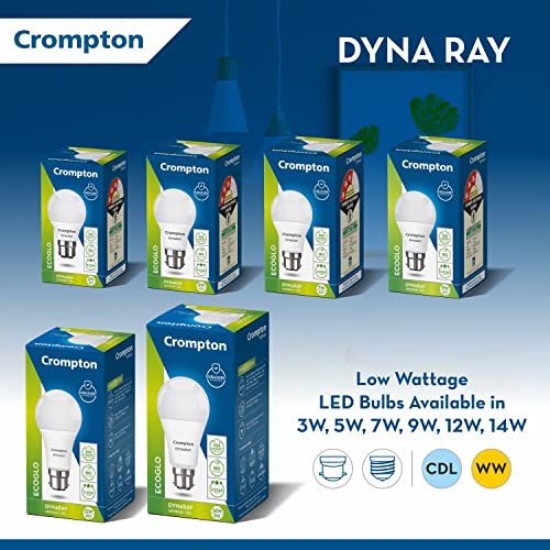 Crompton Dyna Ray 7W Round B22 LED Cool Day Light Pack of 8 - Image 5