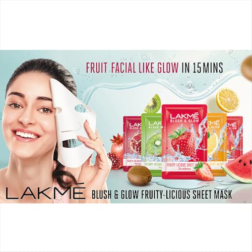 Lakme Blush & Glow Strawberry Sheet Mask|| 25 ml - Image 5