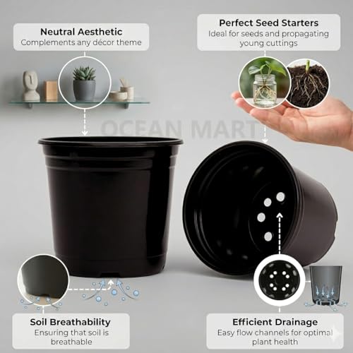 Plastic Flower Pots 6 Inch