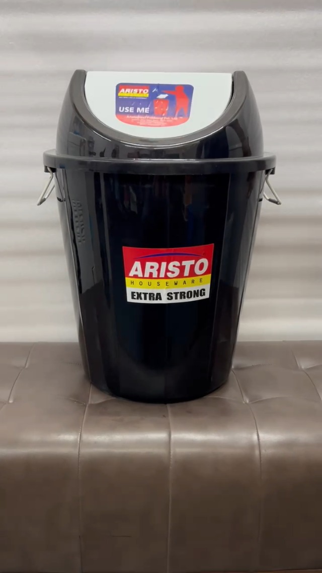 ARISTO Swing Lid Dustbin with Metal Side Handle 32 ltr Red/Red (COMBO) - Image 2