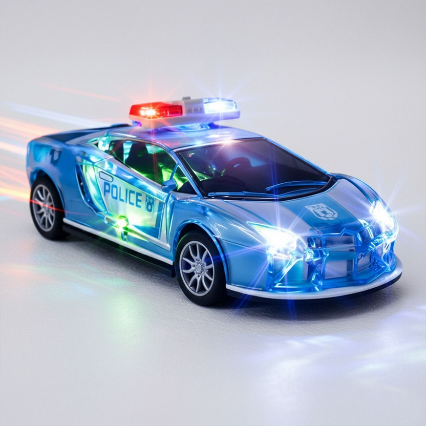 twist n turn 3D Police Friction Car Toy with Lights & Music (Whit...more