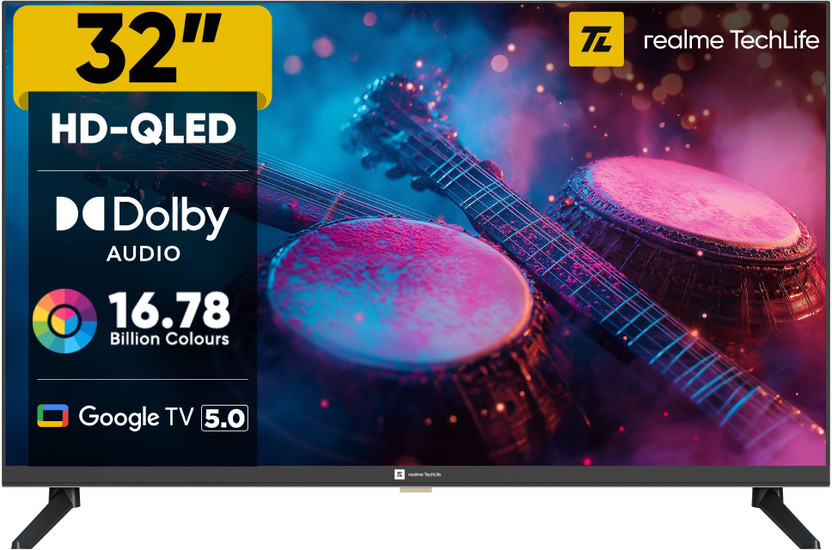 realme TechLife 80 cm (32 inch) QLED HD Ready Smart Google TV (32...more
