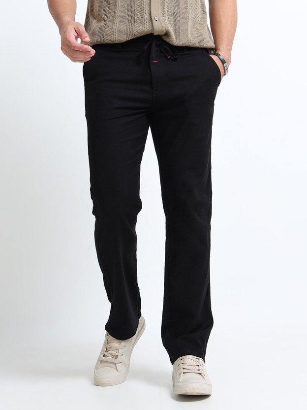 Lyphy Men Straight Fit Cream Pure Linen Trousers - Image 6