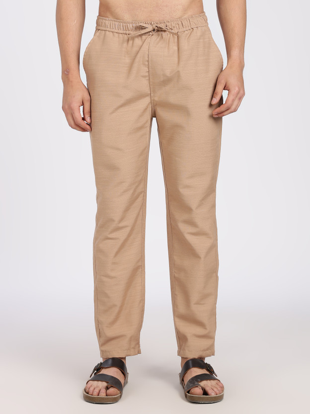 Lyphy Men Straight Fit Cream Pure Linen Trousers - Image 9