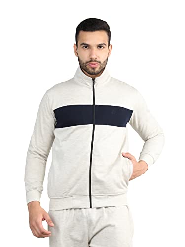 CHKOKKO Fleece Men Winter Sports Running Zipper Collared Neck Stylish Jacket