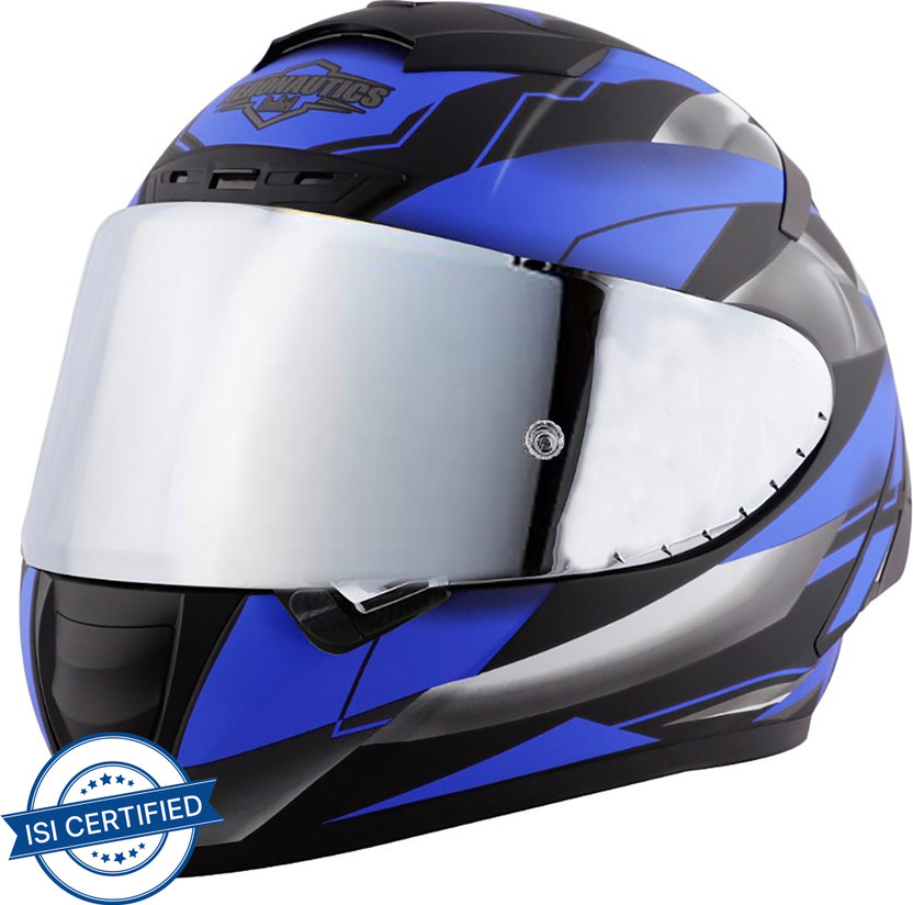 Steelbird SA-2 Aeronautics Metallic Glossy Motorbike Helmet (Blue...more