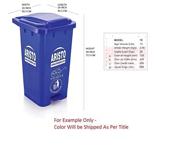 Aristo Plastic Pedal Garbage Waste Dustbin 70 LTR BLUE & BLUE - Image 4