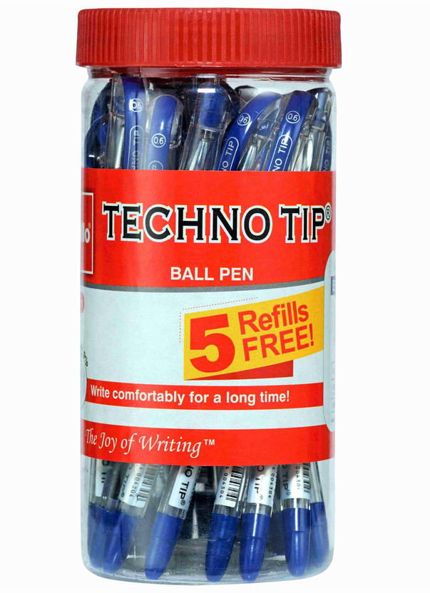 Cello Technotip Ball Pen (Pack of 10, Ink Color - Blue, Clear) - Image 8