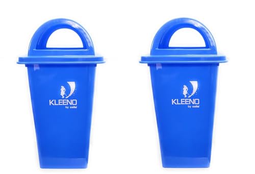 Cello Kleeno Plastic Garbage Dustbin With Dome Lid 60 LTR - Blue/Blue (COMBO)
