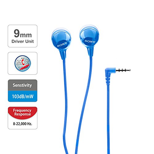 Sony MDR-EX14AP Wired in Ear Headphone with Mic (Blue) - Image 4