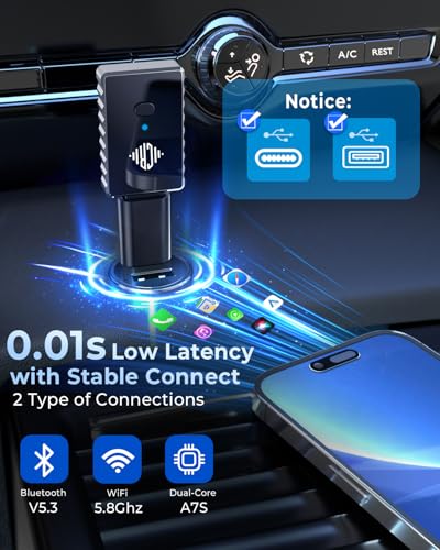 CEROAN 2-in-1 Wireless CarPlay Adapter