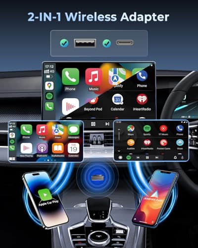 CEROAN 2-in-1 Wireless CarPlay Adapter