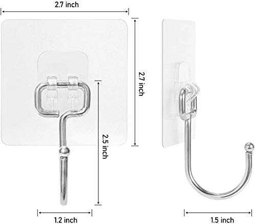 JIALTO 5Pcs Large Adhesive Hooks