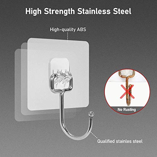 JIALTO 5Pcs Large Adhesive Hooks