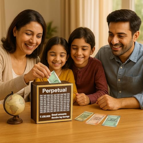 Perpetual Wooden Money Piggy Bank