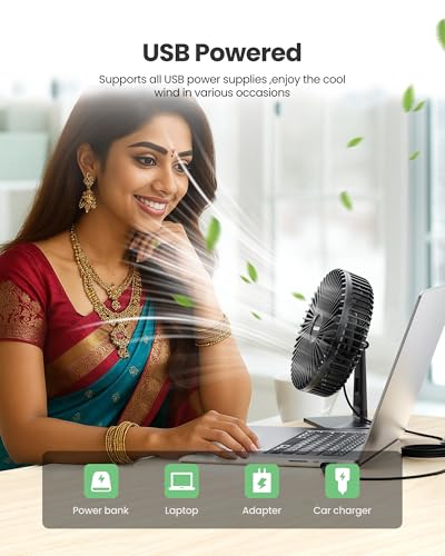 Gaiatop Small Table Fan, 6.5