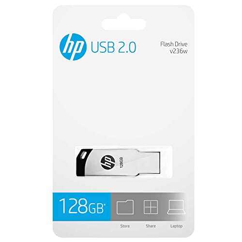 HP v236w 128GB USB 2.0 Flash Drive/Pen Drive, Metal Silver - Image 5