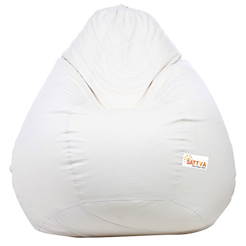Sattva Classic Bean Bag Cover Without Beans XXXL Size - White