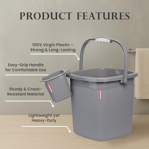 Modware Square Ribbon Plastic Bucket