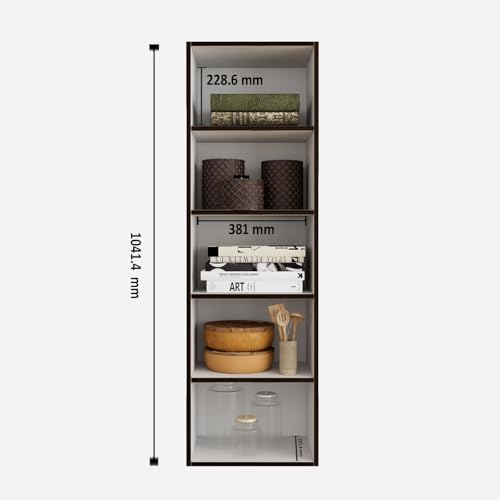 HomeTown Mezzola 5-Tier Engineered Wood Bookshelf | Wenge & White – Book Stand, Book Holder, Home Storage & Organizer for Bedroom, Living Room, Study Room - Image 7