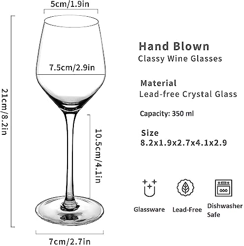Red Wine Glass 350ml European Style Crystal Clear Glass (Set of 3) - Image 4