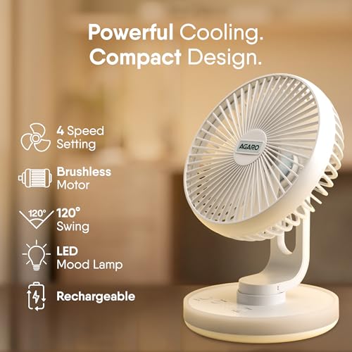 AGARO Alpha Rechargeable Table Fan