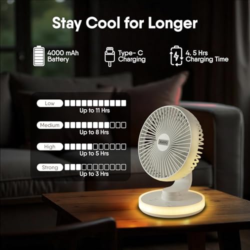 AGARO Alpha Rechargeable Table Fan