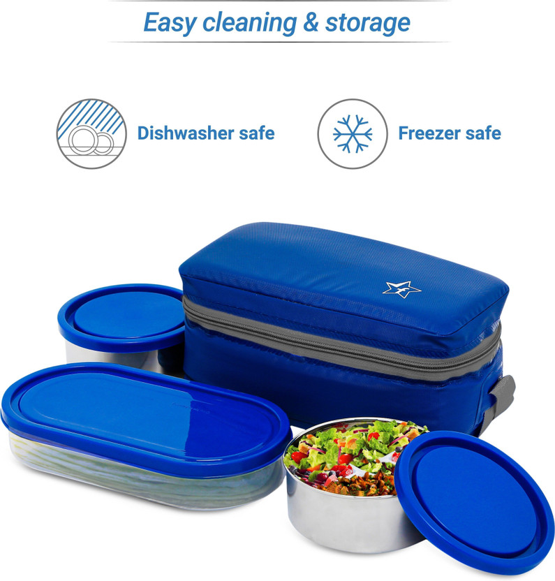 Flipkart SmartBuy Steel Luncbox Blue