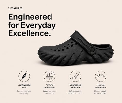 Kraasa Men's Lightweight Classic Clogs