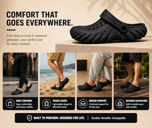 Kraasa Men's Lightweight Classic Clogs