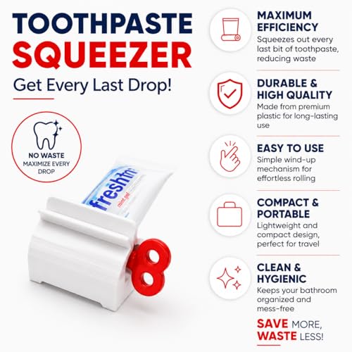 Toothpaste Squeezer with Rolling Holder