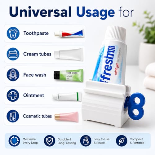 Toothpaste Squeezer with Rolling Holder