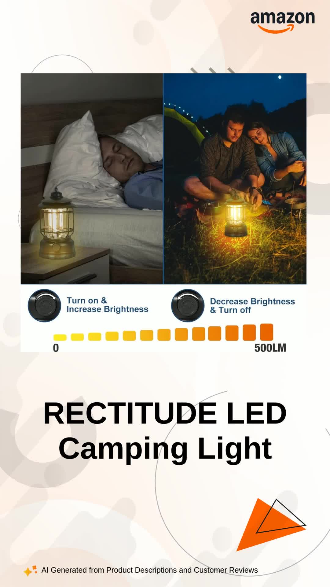 RECTITUDE LED Camping Light Retro