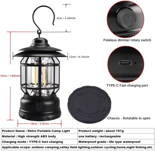 RECTITUDE LED Camping Light Retro