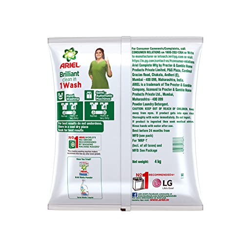 Ariel Complete + Detergent Washing Powder- 4Kg Value Pack (Pack of 2) - Image 7