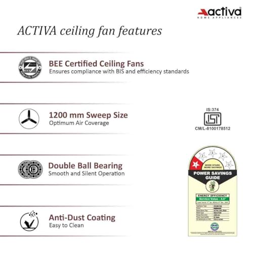 ACTIVA Apsra 1200mm Ceiling Fan