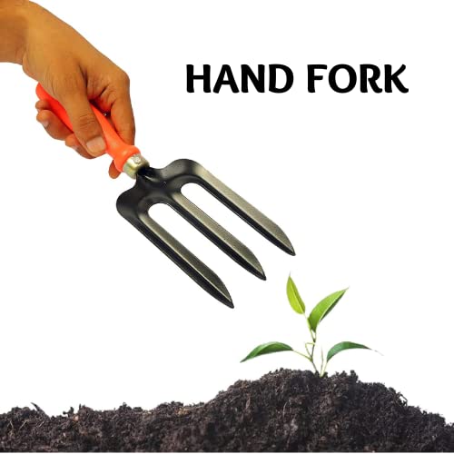Metal Black and Orange Color Fork for Home Gardening Tool (Metal Fork) - Image 3