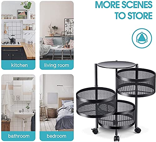 HomeWiz 3-Layer Round Kitchen Trolley