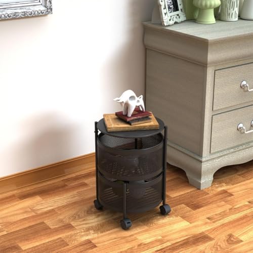 HomeWiz 2-Layer Round Kitchen Trolley
